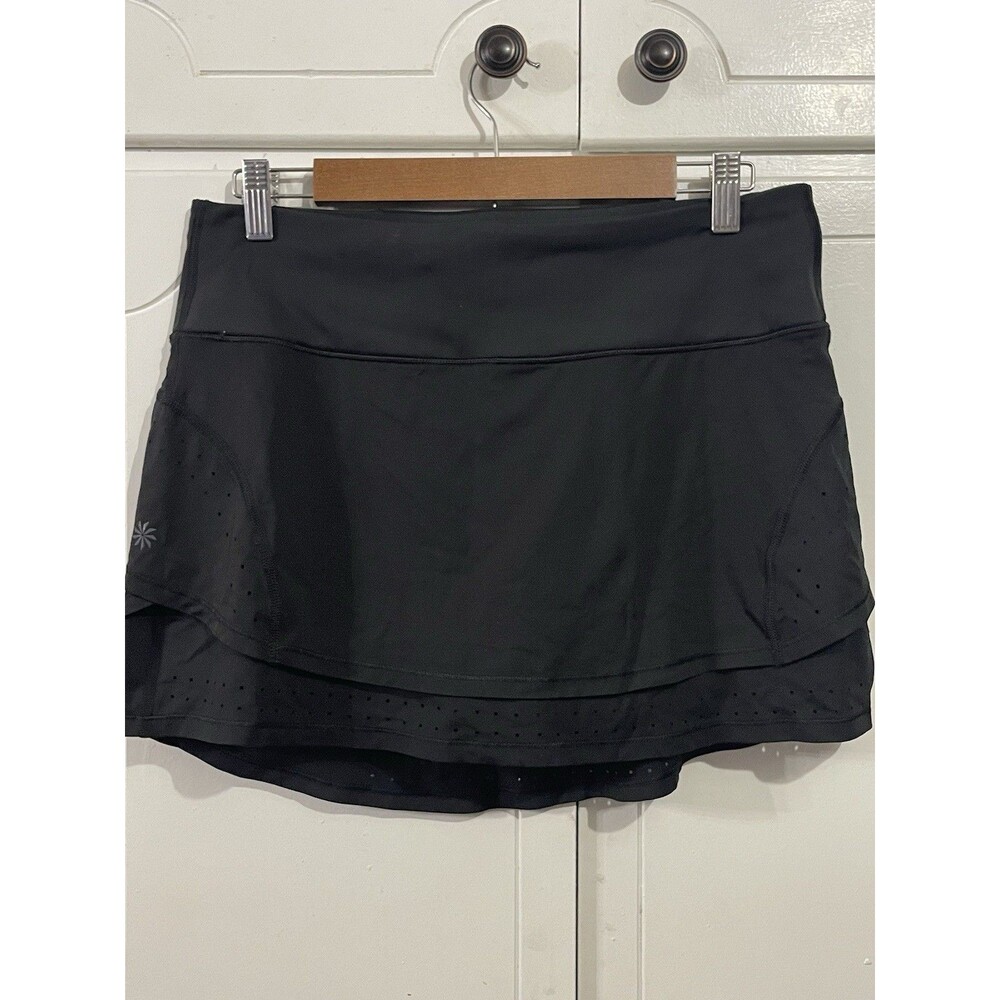 ATHLETA Skirt Skort Mini Womens Medium Black Tennis Golf Breathable Stretch